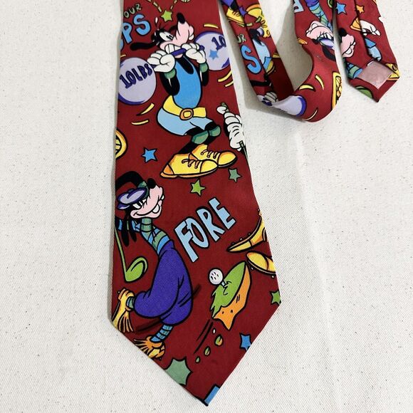 Disney Goofy SILK TIE Balacine The Tie Works 100% Silk Sports Golf - Picture 3 of 7